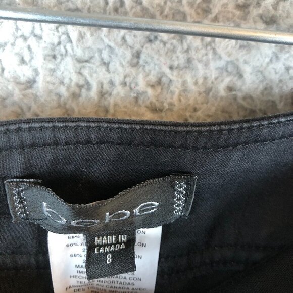 BEBE Black Flare Trouser Pants Size 10 Zipper buttons lowrise Goth Emo Y2K - Picture 3 of 7